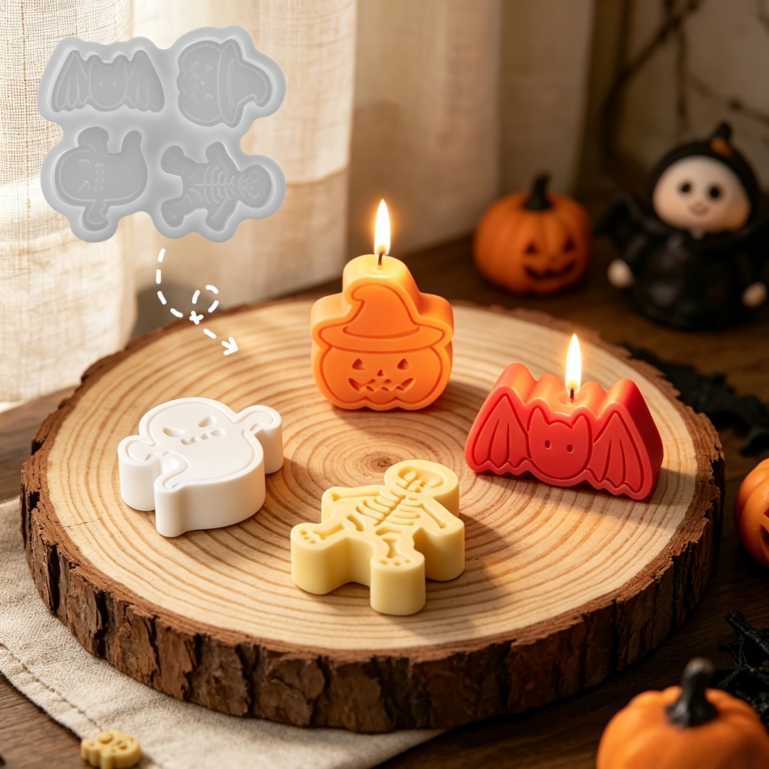 Candle Molds - 4-cavity silicone resin mold set for