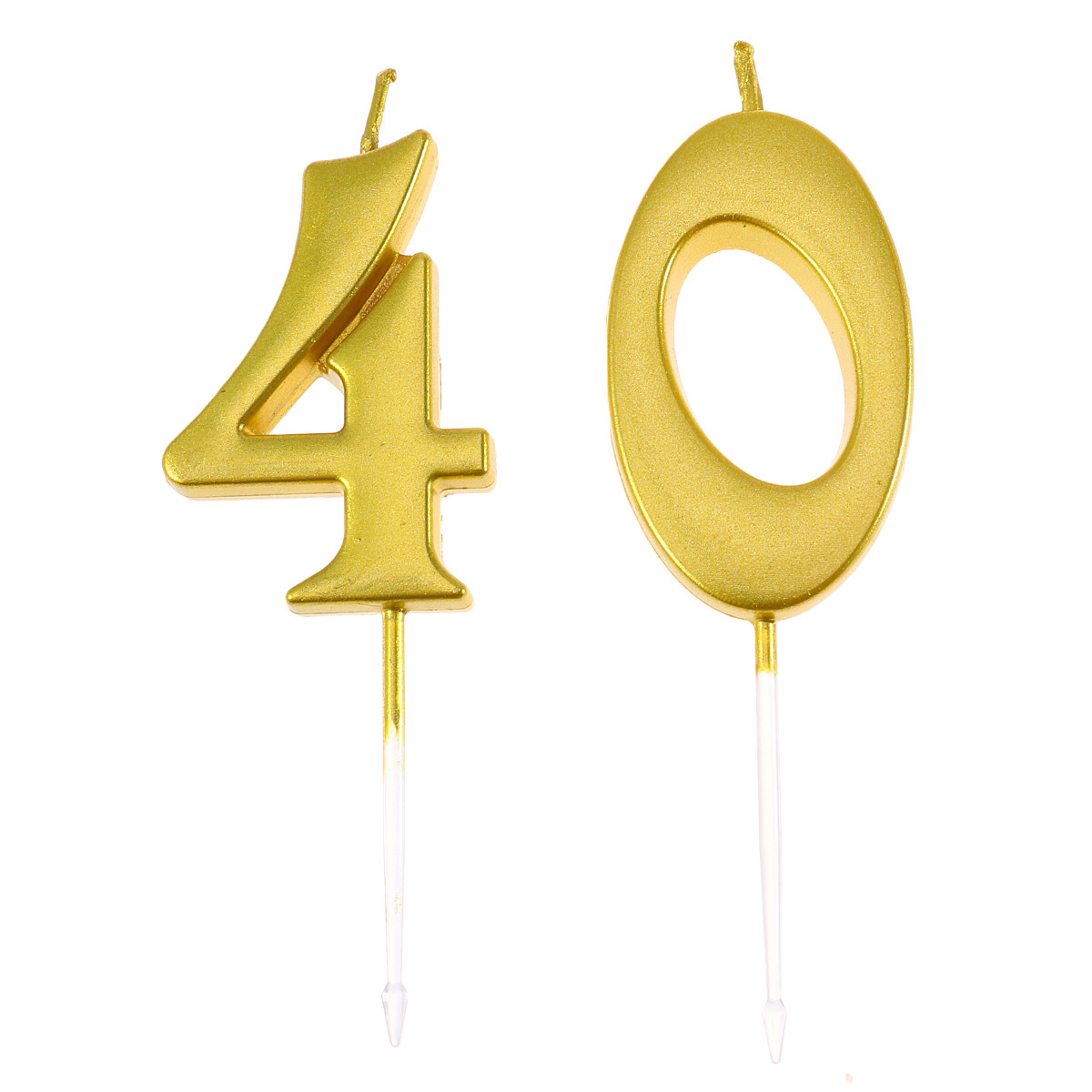 2Pcs Golden Number 40 Birthday - Paraffin Wax 评论和价格