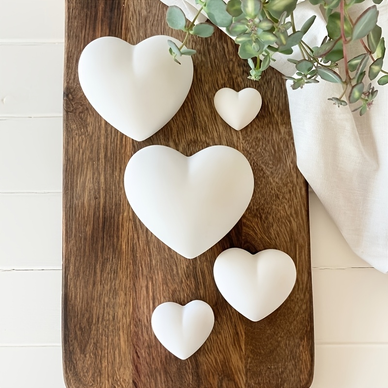 5pcs Heart-Shaped Gypsum Candl - Candle Molds 评论和价格