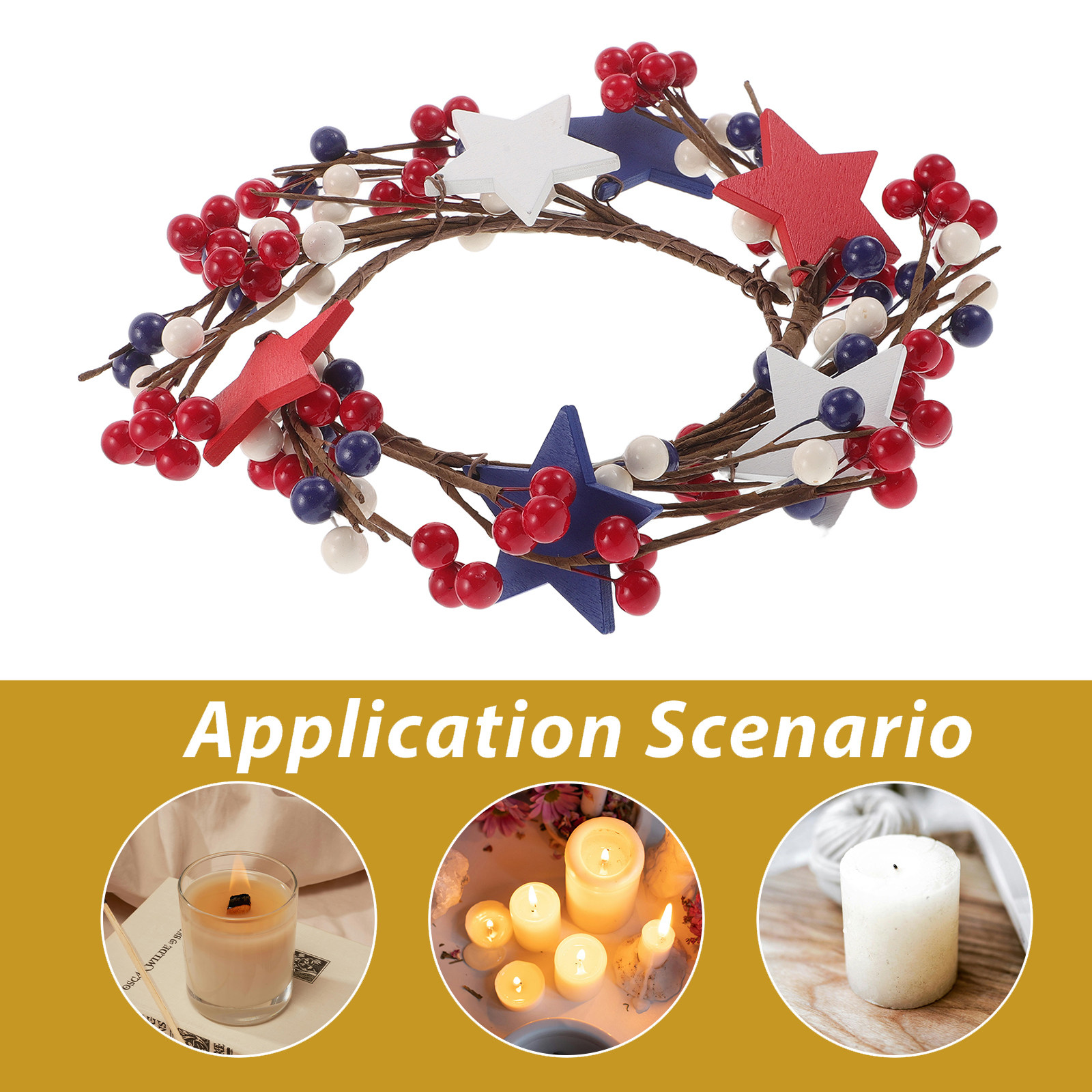 4Th of -Pointed Star Ring Red  - Paraffin Wax 评论和价格