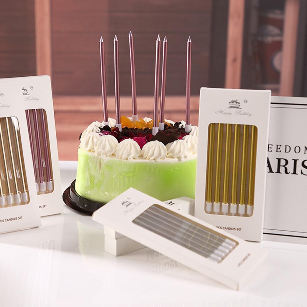 6/18pcs Metal Gold Silver Birt - Silk Candle 评论和价格