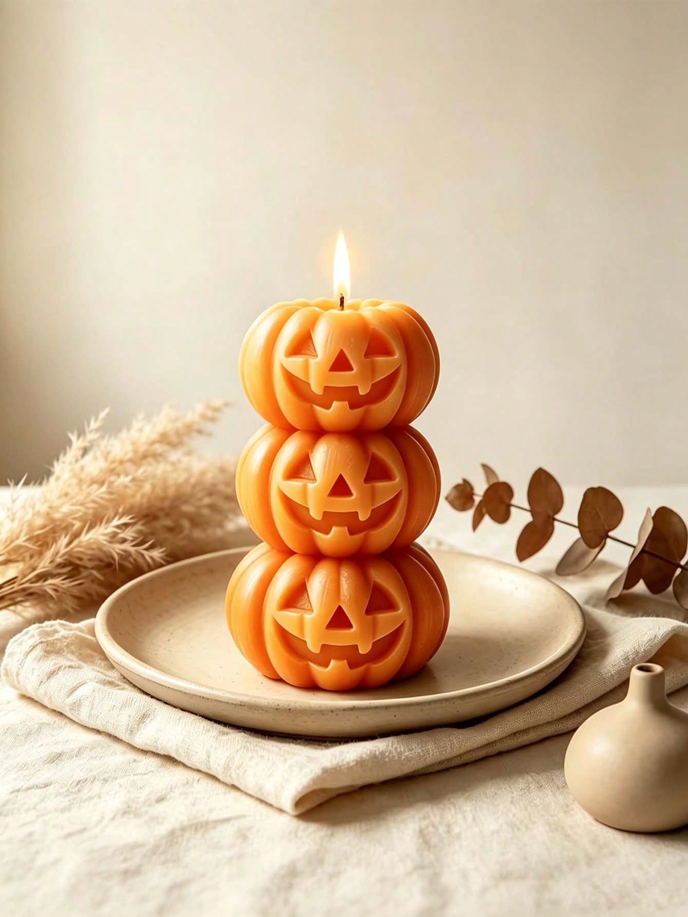 1pc Halloween 3-Layer Pumpkin  - Candle Fragrance 评论和价格
